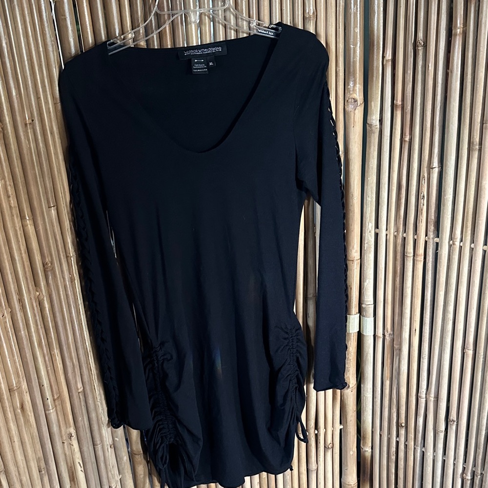 Slit Weave Bamboo Cinch Dress - Picture 4 of 9